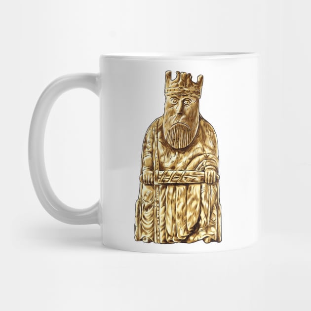 Regal Sovereignty: The Lewis Chessmen King Design by Holymayo Tee